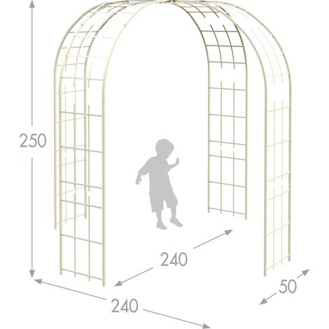 Gloriette Tube Carré 250x50x240 cm Beige Louis Moulin Jardin (1/2)
