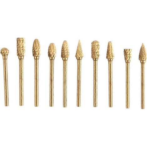 Jeu de limes rotatives à double lame, avec forets à tige pour outils rotatifs, compatibles avec les têtes de meulage pour le travail du bois, le polissage des métaux, la gravure et l'ébavurage. (1/5)