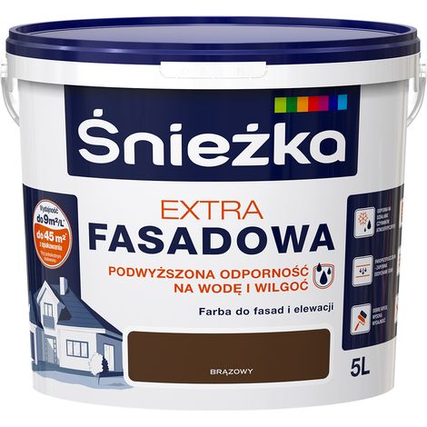 Śnieżka Extra Pintura para paredes exteriores, fachadas, marrón 5L