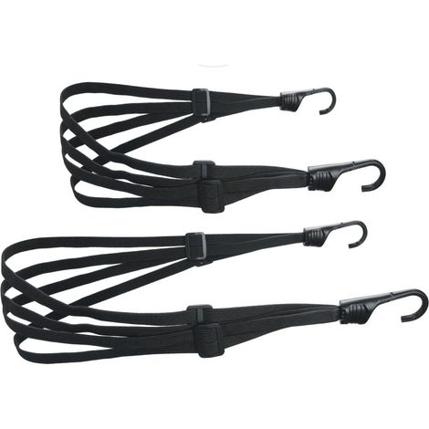 Sangle Élastique Pour Vélo - 90 cm Et 60 cm - Fixation Cargo Avec Crochets Métalliques - Pour Casque Moto Et Sac À Épaule - Lot De 2 (1/5)