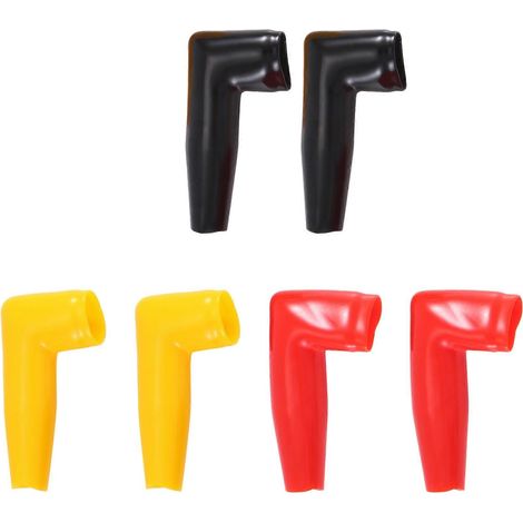 6pc Electric Motor Cable Terminal Rubber Cover Black+Red+Yellow (1/5)