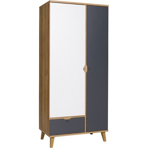 Armoire Etrmoru 141 , 200x90x52cm, Portes d'armoire: Avec des charnières, Nombre d'étagères: 5