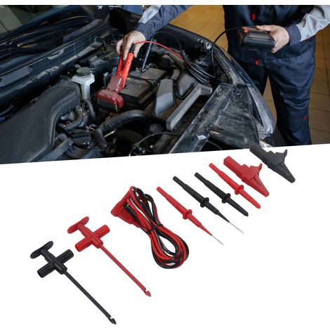 Kit de réparation électrique automobile JT8001-4 : multimètre, pinces crocodiles, fiches bananes, câbles de test, sondes de test (1/5)
