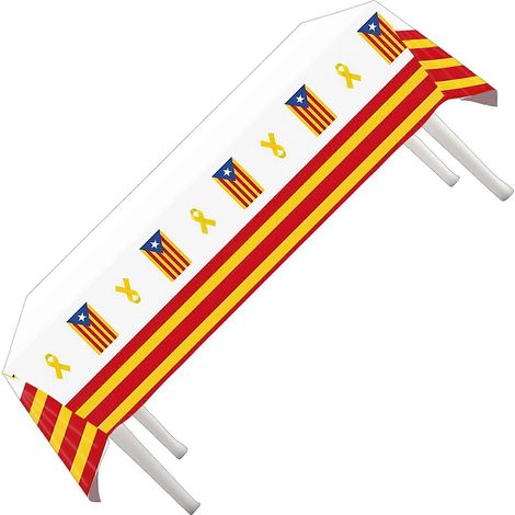 Grande nappe de salle à manger patriotique tricolore en polyéthylène robuste avec technologie anti-décoloration multicolore (1/5)