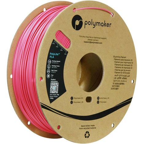 Polymaker PA02054 Polymaker PolyLite PLA Filament Magenta 1.75 mm / 1kg Filament PLA rigidité élevée, résistance élevée à la traction 1.75 mm 1 Q253483