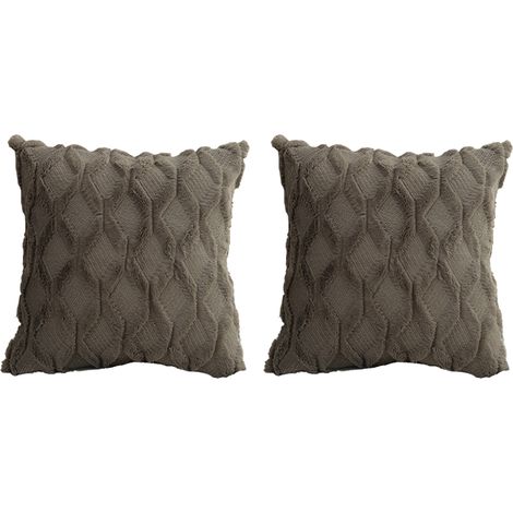 Lot de 2 taies d'oreiller 20X20" avec housse de coussin décorative bohème de couleur unie, en peluche douce