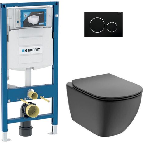 Pack Duofix con telaio di supporto + WC sospeso senza anello Ideal Standard con sedile SoftClose + placca (GEDTEBMA01-IN)