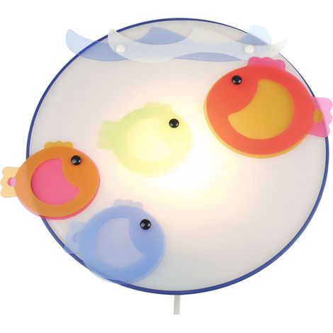 Kinderzimmer Wandleuchte KLEINE FISCHE mit bruchsicherem Schirm, Ø 25cm