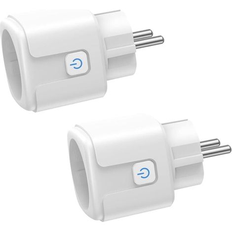 Smarte WLAN-Steckdose, 2er-Pack, 16 A, 3680 W, mit Energieverbrauchsüberwachung, Fernbedienung, Sprachsteuerung, kompatibel mit Alexa und Google – für Frankreich (1/4)