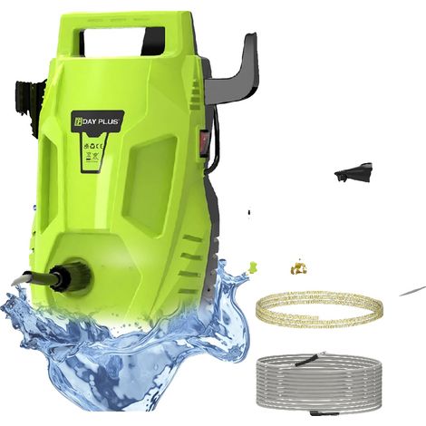 Hidrolimpiadora de alta presión, potente, ligera y portátil, verde, 3000 PSI, eléctrica. (1/2)