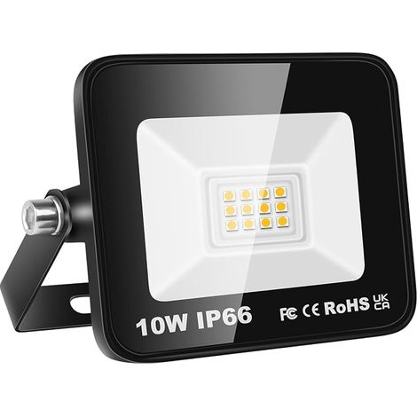 Willpower 10W 1000LM LED-Flutlichtstrahler für den Außenbereich, 3500K Warmweiß, IP66 wasserdicht, Außenbeleuchtung, Sicherheitsbeleuchtung für Garten, Terrasse, Garage, Balkon, Haus (1/5)