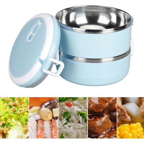Isolierte Lunchbox aus Edelstahl 304 / Restaurant-Lunchbox / Instantnudelbecher / Lunchbox / Runde isolierte Lunchbox / Luftdichter Lebensmittelbehälter / Dickwandiger, doppelwandiger Edelstahl 304 (1/5)