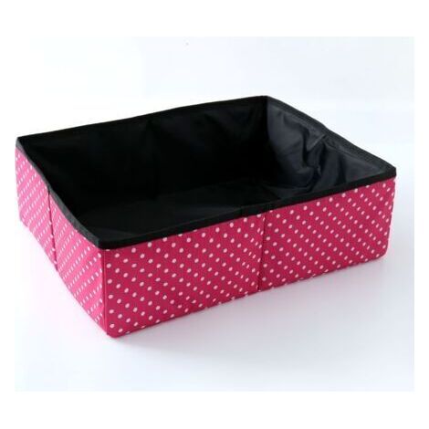 Litière Pliable Portable pour Chat général, étanche, Propre et Douce la Maison l'extérieur - rose rouge, L (1/3)