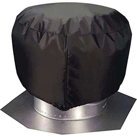 Housse d'évent de turbine 420D Oxford imperméable pour ventilateur de toit - Veste isolante noire pour Whirlybirds 50,8 x 50,8 cm (1/5)