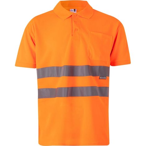 Polo Manga Corta Alta Visibilidad NARANJA FLÚOR 3XL