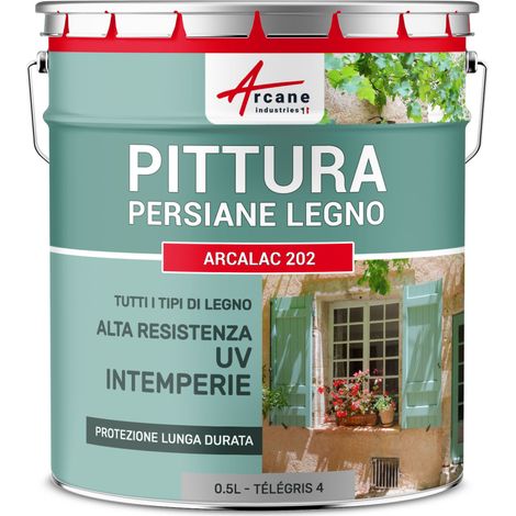 Vernice per persiane in legno - ARCALAC - 202 - 0,5 L Grigio tele 4 - RAL 7047 - ARCANE INDUSTRIES
