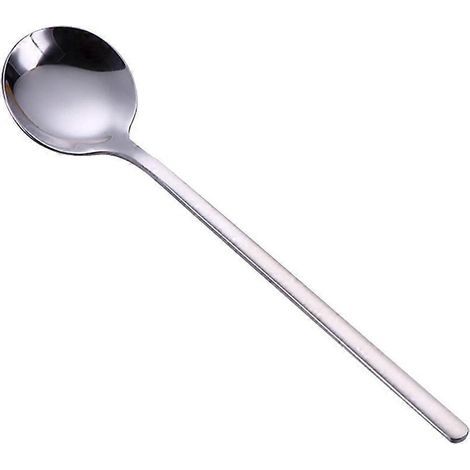 Set mit 5 runden Edelstahllöffeln für Kaffee und Brühe, geeignet für Gastronomiebetriebe (silber) – 13,20 x 3,00 x 1,00 cm – Silber (1/4)
