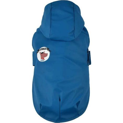 Impermeabile per cani modello Titi con cappuccio blu: 25 cm