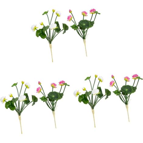 Lot De 3 Décorations De Lotus Artificielles pour Aquarium 2 Pièces X 3 (1/5)
