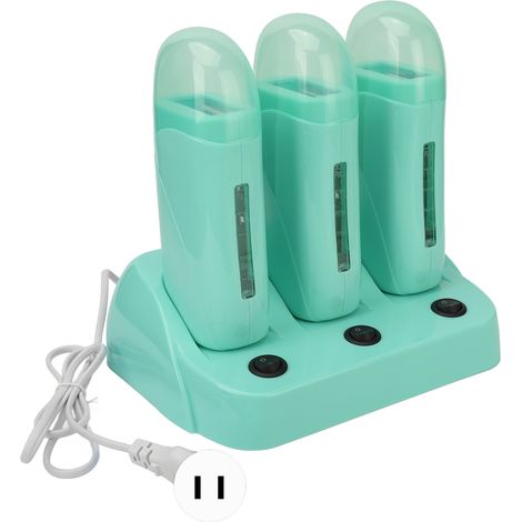 3lot Chauffe-cire à rouleau électrique pour homme femme, épilation à domicile, base incluse, aisselles jambes, prise US 110V (1/5)