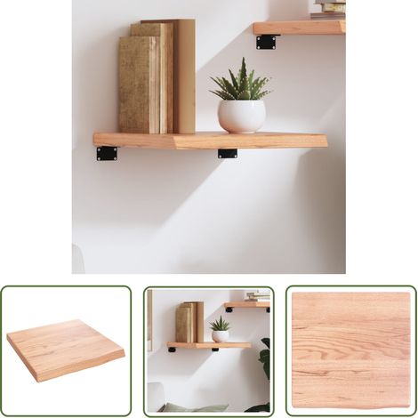 The Living Store Wandregal Hellbraun 40x40x(2-4) cm Massivholz Eiche Behandelt - Wandregal - Eichendielen - Holzmöbel - Deko Regal - Landhaus Stil (1/5)