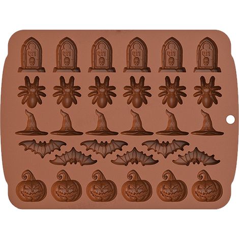 Moule En Silicone - Pour Bonbons Chocolat Savon Maison Glace - Festif Halloween Fêtes Thématiques - Lot De 1 (1/5)