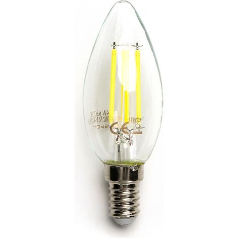 Lampadina Led a Filamento E14 C35 a candela 4W Bianco freddo 6500K Aigostar