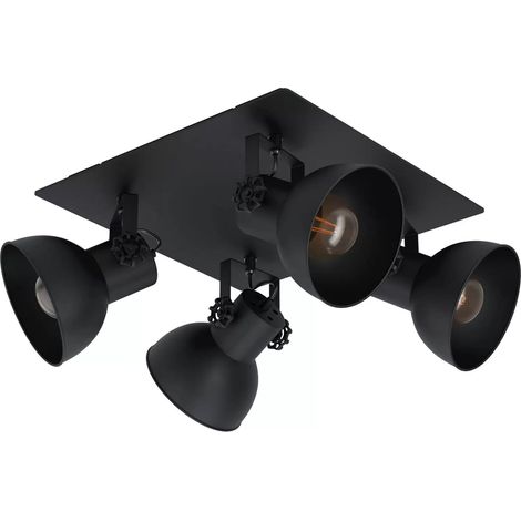 [GEBRAUCHT] B-Ware Eglo Deckenstrahler Barnstaple Schwarz Vierflammig Deckenlampe Deckenleuchte E27 (1/2)