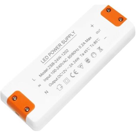 Transformateur 220V 12V LED 24W, alimentation 12 v 24w 2A, transformateur 12v led, Convertisseur De Tension AC à DC Adaptateur Transfo Constante pour G4, GU5.3, MR11, MR16 (1/5)