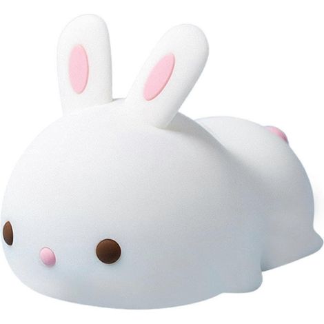 Veilleuse pour enfants Veilleuse lapin, veilleuse rechargeable avec capteur tactile (blanche) (1 pièce) (1/5)