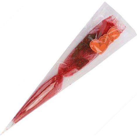 TrAdE Shop Traesio - Fiore Rosa Rossa Artificiale Con Ramo Foglie 55cm Regalo Per San Valentino 63291 - (1/2)