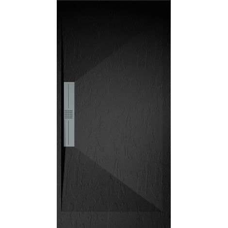 Plato de ducha pizarra EDIS negro  90x200 cm rejilla acero inox.