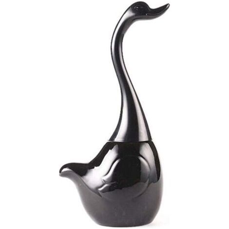 Swan Shape Toilet Brush Set, Toilet Brush Design Toilet Brush Holder and Holder, for Bathroom (Black) (1/4)