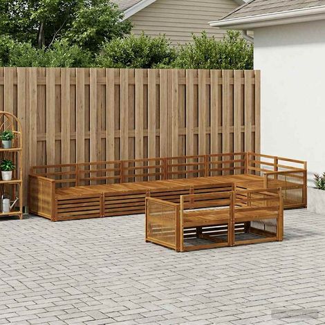 vidaXL Outdoor-Sofagarnitur 8 pcs Natur (1/5)