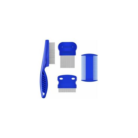 Lot de 4 peignes anti puces en acier inoxydable pour chiens et chats Grande taille pour toilettage et élimination des poux (1/5)