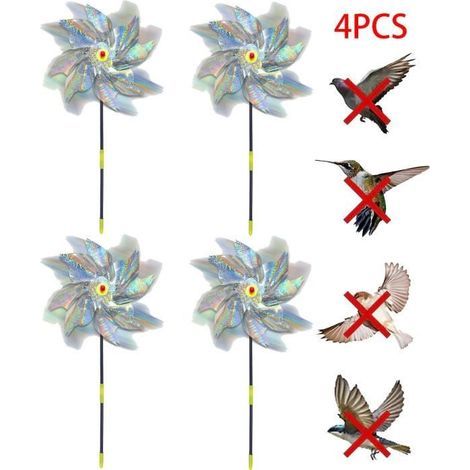 Bird Repellent, Reflective Windmill, Scarecrow, Pigeon Deterrent for Garden, Orchard, Outdoor Yard