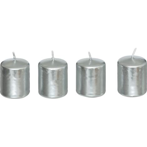 Lot de 4 Bougies Satin Argent 160G - Feeric Christmas (1/2)
