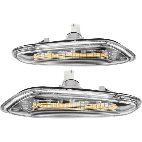 Dynamische LED-Seitenblinker (Paar) mit hoher Lichtausbeute, kompatibel mit E90, E91, E92, E93, E60, E87, E82 und E46, weiß