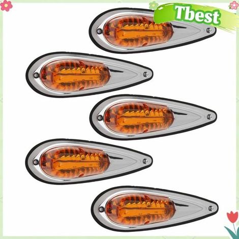 Tbest Feux de toit Feux de position de toit de cabine ambre 12V 24V, 5 pièces, feux de course étanches Super lumineux moto coffret (1/5)