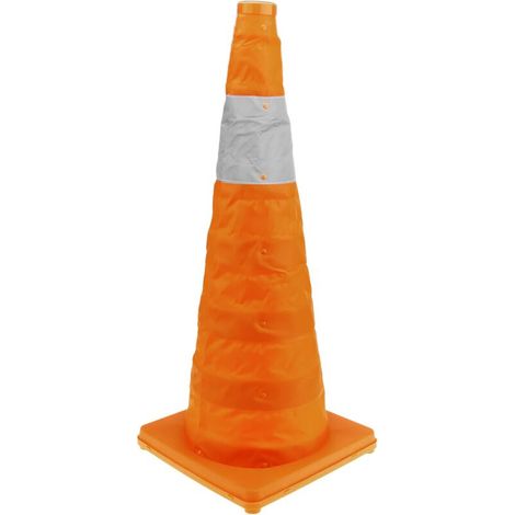 Cône de signalisation avec réflecteur et balise repliable 70 cm (1/5)