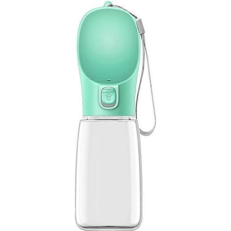 Hunde-Trinkflasche mit integriertem Napf, 550 ml, grün, BPA-frei, ideal für große Hunde, tragbarer Outdoor-Napf, Hundegeschenk.