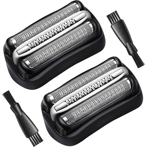 2 Pièces Tête de Rechange pour Rasoir Électrique Braun Series 3 Grille et Tete de Rasage Rasoir Braun Serie 3 32B Lames de Rechange avec Brosse Compatible avec Braun S3 3040S 3000S 3050CC (1/5)