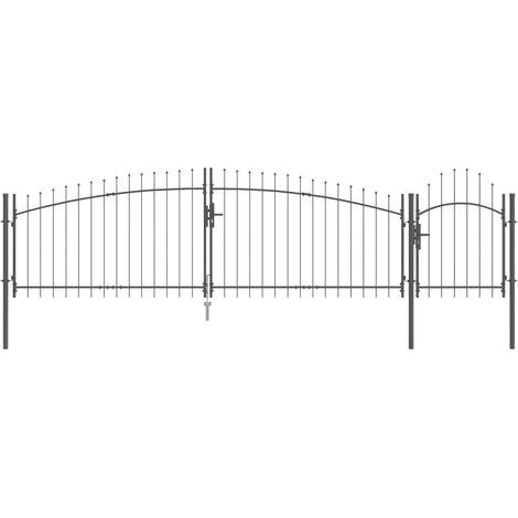 Maison Exclusive - Cancello da giardino Woerden Grigio 100 x 500 cm Acciaio (1/5)