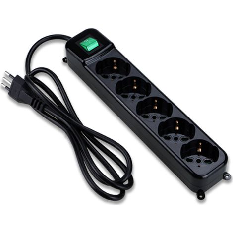 Tecnoware FMP5IIG base múltiple 1,5 m 5 salidas AC Interior Negro, Verde