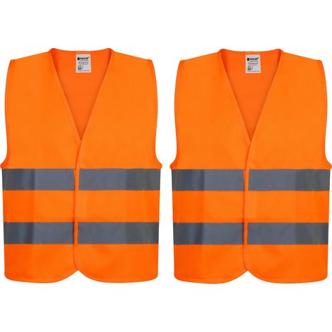 Gilet de travail 2 pièces, gilet HV, orange fluo, XL (1/5)