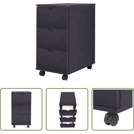 vidaXL Armoire moderne - Meuble à tiroirs 33x45x60 cm Noir (1/5)
