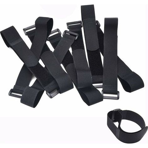 Set of 10pcs Attache Cable, Strap to Scratch Adjustable with Loop in Plastic (300 mm x 20mm) (1/5)