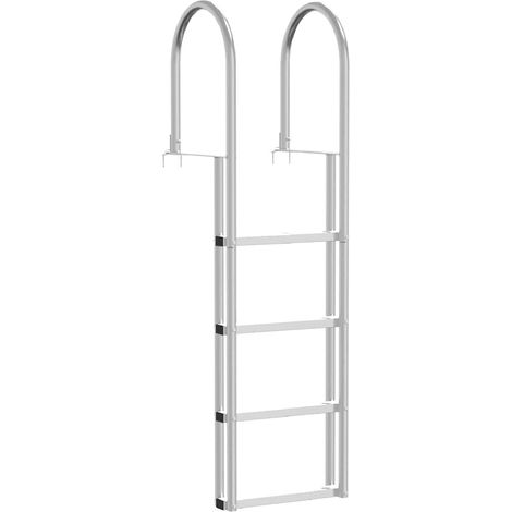 Échelle de dock à 4 étapes Argent 45 ×11,5 ×162 cm Aluminium