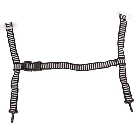Ortviai Bretelle de Maintien pour Casque de Sécurité – Forme Y, 28 cm Réglable, Noir et Blanc, 4 Points d’Ancrage