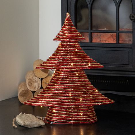 40cm Light Up Braid Christmas Tree with Warm White LEDs (1/5)